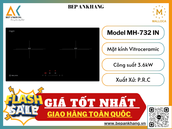 Bếp từ 2 vùng nấu Malloca MH-732 IN - Top Bán Chạy Nhất Năm 2024